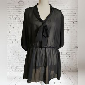 Black Sheer Women's Top